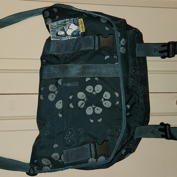 Instinctive Cross Body Laptop Messenger Bag Teal Print Rare! - Picture 2 of 4
